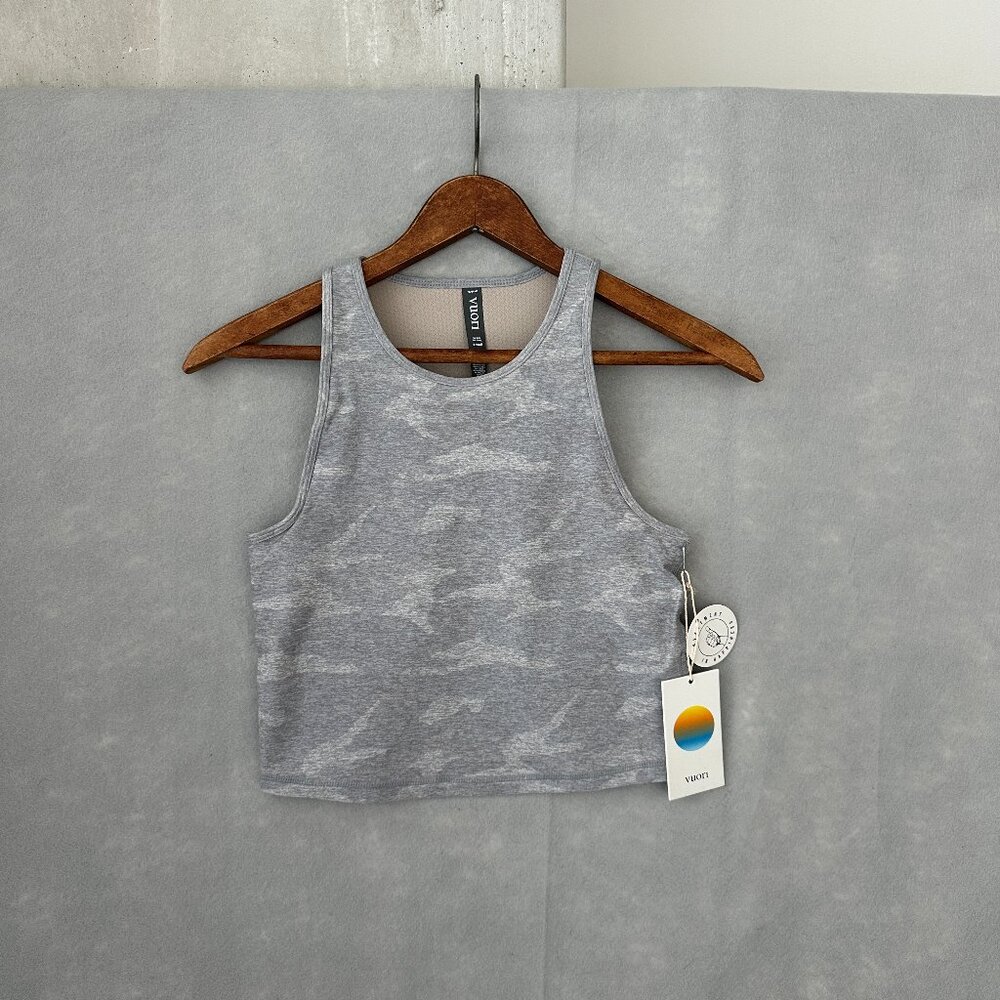 Vuori Elevation Plyo Tank Top Womens Small Pale Heather Camo Gym Yoga
